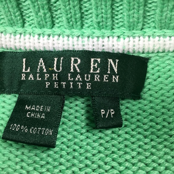 Ralph Lauren Green Zipper Cardigan Sweater - Picture 7 of 7